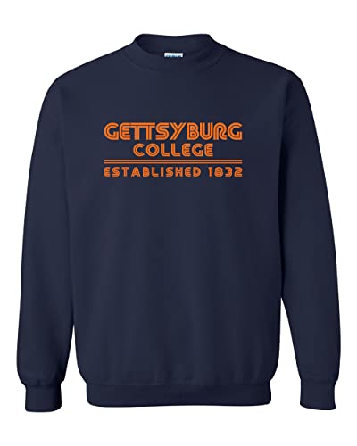 Gettysburg College Retro Text Crewneck Sweatshirt - Navy