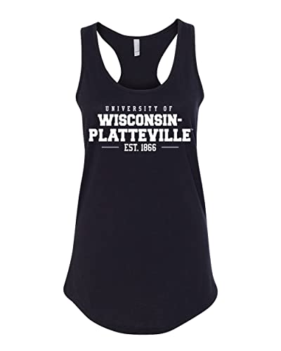 Wisconsin Platteville Pioneers Ladies Tank Top - Black