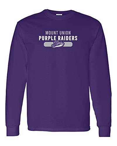 Mount Union Purple Raiders Two Color Long Sleeve Shirt - Purple