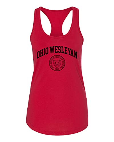 Ohio Wesleyan Crest One Color Tank Top - Red