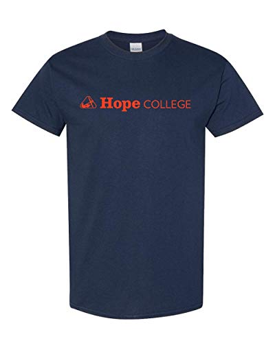 Hope College Horizontal 1 Color T-Shirt - Navy