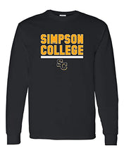 Load image into Gallery viewer, Simpson College Block Long Sleeve T-Shirt - Black
