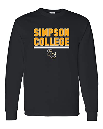 Simpson College Block Long Sleeve T-Shirt - Black