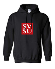 Load image into Gallery viewer, SVSU Block Two Color Hooded Sweatshirt - Black
