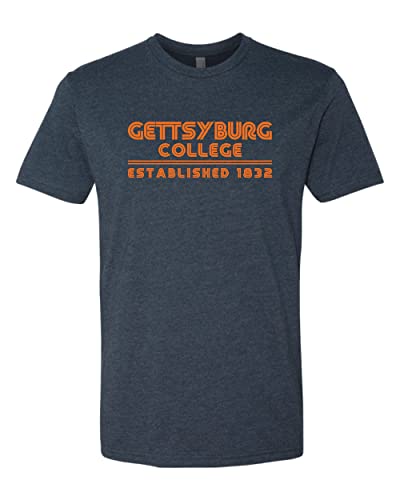 Gettysburg College Retro Text Exclusive Soft Shirt - Midnight Navy