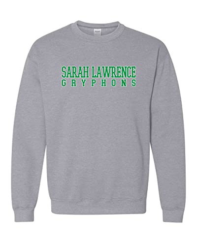 Sarah Lawrence College Block Letters Crewneck Sweatshirt - Sport Grey