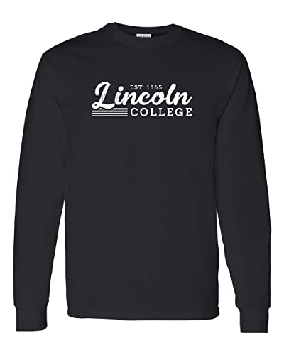 Vintage Lincoln College Est 1865 Long Sleeve T-Shirt - Black