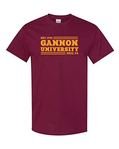 Gannon University Block Text 1 Color T-Shirt - Maroon