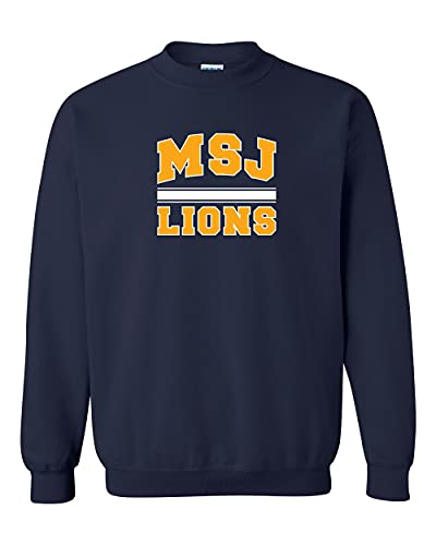 Mount St Joseph MSJ Lions Two Color Crewneck Sweatshirt - Navy