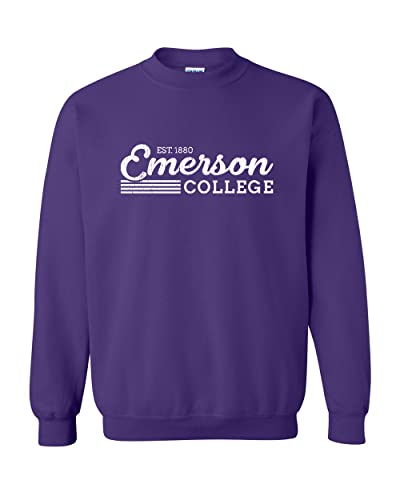 Vintage Emerson College Crewneck Sweatshirt - Purple