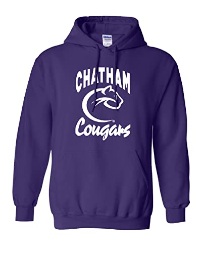 Chatham University Cougars Logo 1 Color Hooded Sweatshirt - Purple