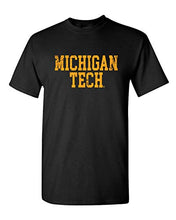 Load image into Gallery viewer, Michigan Tech Distressed One Color T-Shirt - Black

