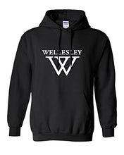 Load image into Gallery viewer, Wellesley College W Hooded Sweatshirt - Black
