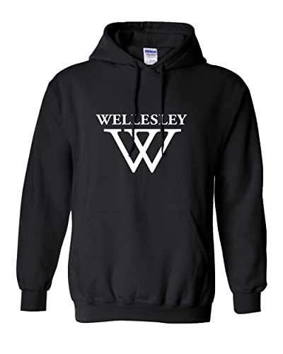 Wellesley College W Hooded Sweatshirt - Black