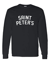 Load image into Gallery viewer, Saint Peter&#39;s University Text Long Sleeve Shirt - Black
