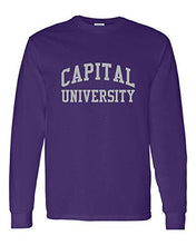 Load image into Gallery viewer, Capital University Crusaders Long Sleeve T-Shirt - Purple
