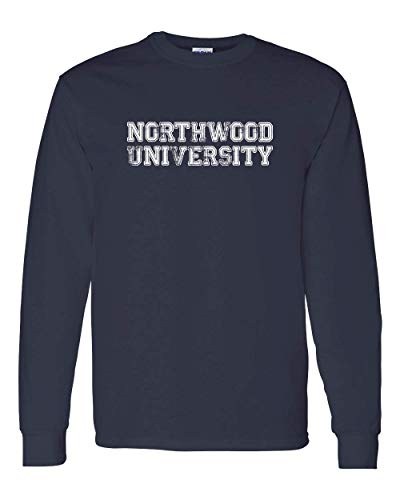 Northwood University Block Distressed Long Sleeve - Navy