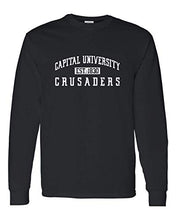 Load image into Gallery viewer, Capital University Vintage Long Sleeve T-Shirt - Black
