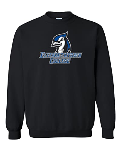 Elizabethtown College Mascot Logo Crewneck Sweatshirt - Black