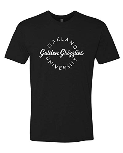 Oakland University Circular 1 Color Soft Exclusive T-Shirt - Black