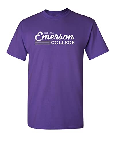 Vintage Emerson College T-Shirt - Purple