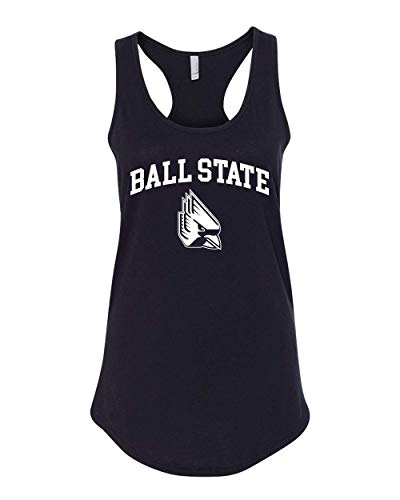Ball State Block Letters with Student Logo Tank Top - Black