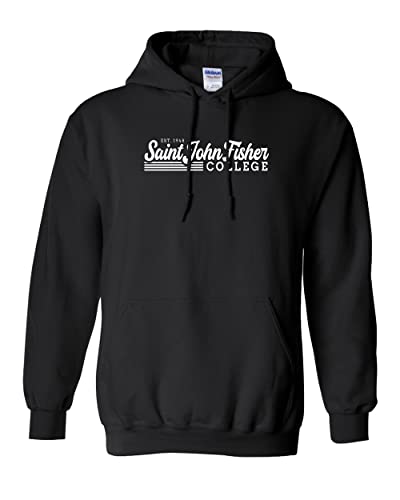 Retro Saint John Fisher College Hooded Sweatshirt - Black