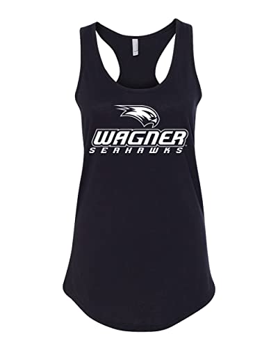 Wagner College Stacked Mascot Ladies Tank Top - Black