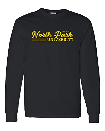 Vintage North Park University Long Sleeve T-Shirt - Black