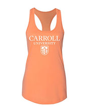 Load image into Gallery viewer, Carroll University Stacked Ladies Tank Top - Light Orange
