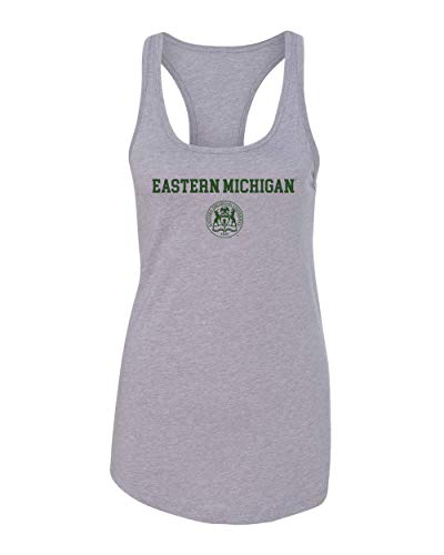 Eastern Michigan One Color Text Tank Top | EMU Eagles Pride Womens Tank Top - Heather Grey
