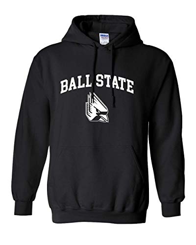 Ball State Block Letters with Student Logo Hooded Sweatshirt - Black