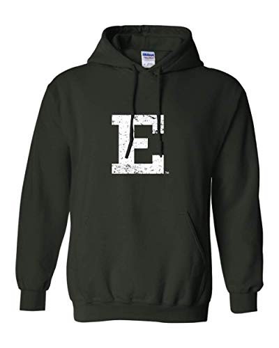 E Eastern Distressed One Color Hooded Sweatshirt - Forest Green