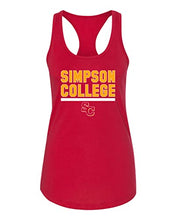 Load image into Gallery viewer, Simpson College Block Ladies Tank Top - Red
