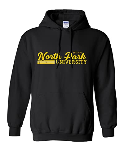 Vintage North Park University Hooded Sweatshirt - Black