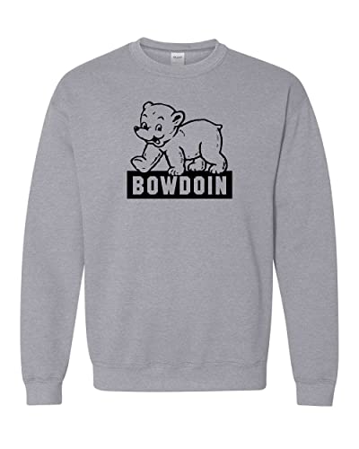 Bowdoin College Classic Polar Bear Crewneck Sweatshirt - Sport Grey