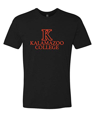 Kalamazoo College Stacked Text Only T-Shirt - Black