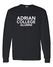 Load image into Gallery viewer, Adrian College Alumni Stacked 1 Color White Text Long Sleeve - Black
