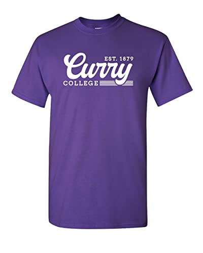 Vintage Curry College T-Shirt - Purple