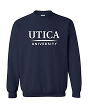 Load image into Gallery viewer, Utica University Text Crewneck Sweatshirt - Navy
