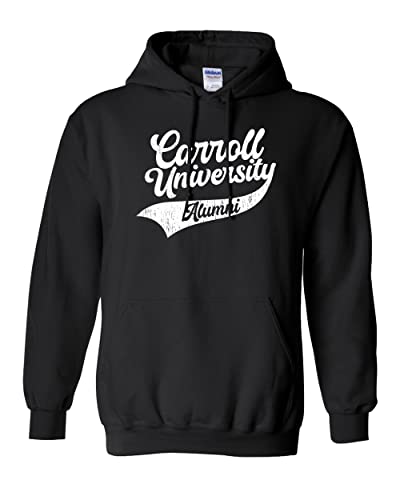 Vintage Carroll University Alumni Hooded Sweatshirt - Black