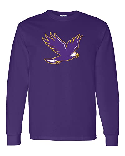 Elmira College Soaring Mascot Long Sleeve T-Shirt - Purple