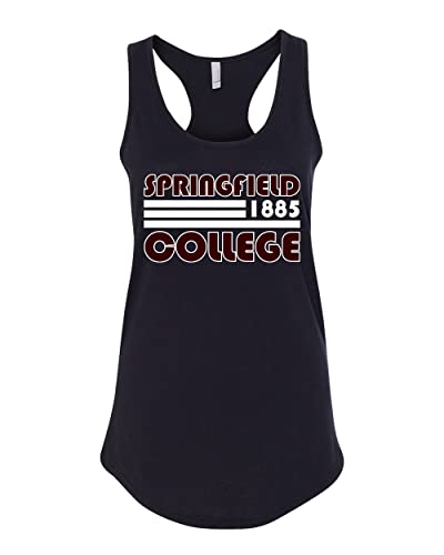 Retro Springfield College Ladies Tank Top - Black