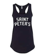Load image into Gallery viewer, Saint Peter&#39;s University Text Ladies Tank Top - Black
