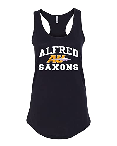 Alfred University AU Saxons Logo Ladies Tank Top - Black