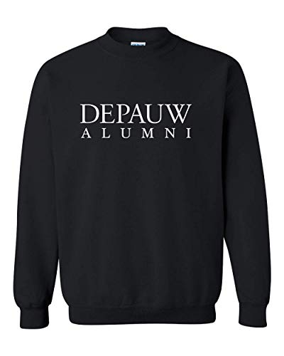 DePauw Alumni White Text Crewneck Sweatshirt - Black