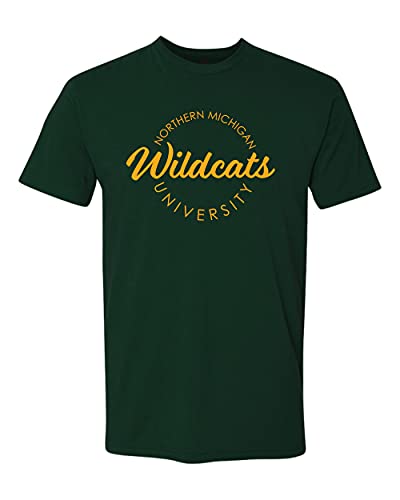 Northern Michigan University Circular 1 Color Soft Exclusive T-Shirt - Forest Green