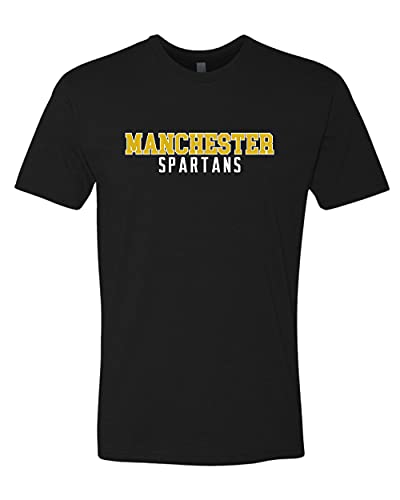 Manchester Spartans Block Text Two Color Exclusive Soft Shirt - Black