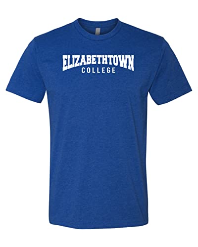 Elizabethtown College Block Text 1 Color Exclusive Soft Shirt - Royal