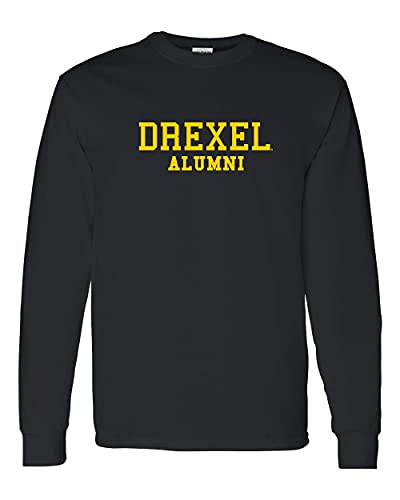 Drexel University Alumni Gold Text Long Sleeve - Black